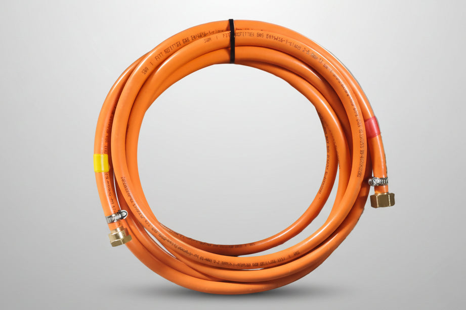Flexible gaz 5m pour générateur de flammes – raccords normes françaises