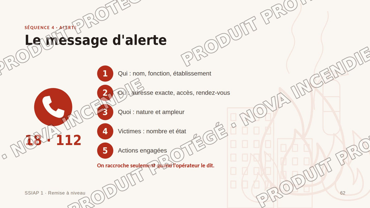 Diaporama SSIAP 1 Remise à niveau – 112 slides PowerPoint avec notes formateur