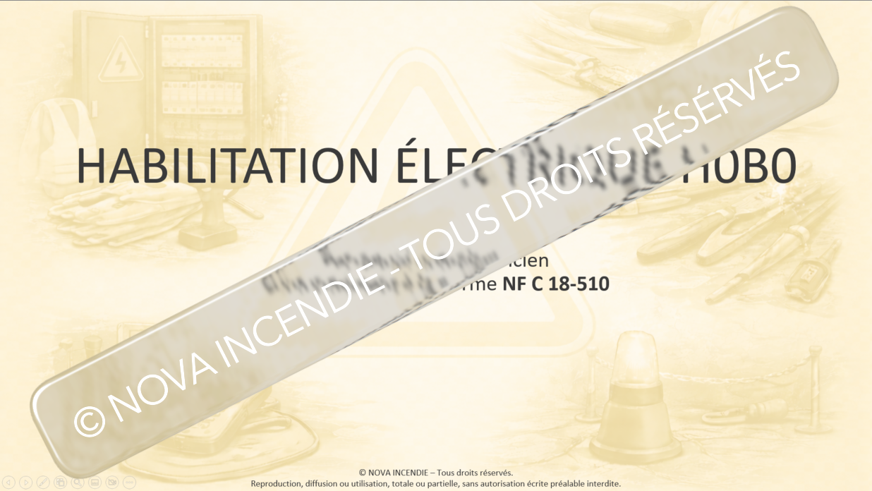 Habilitation électrique H0B0 – Support de formation conforme NF C 18-510 | Prévention du risque électrique