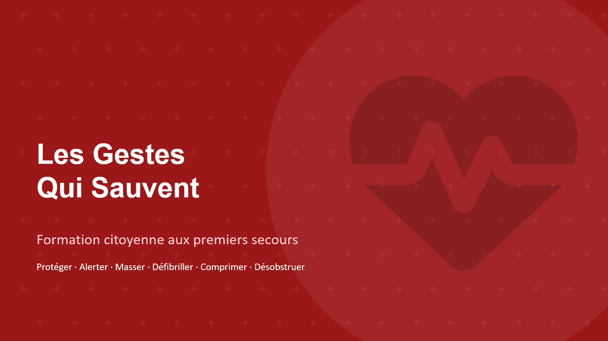 Diaporama Gestes Qui Sauvent (GQS) – 47 slides PowerPoint avec notes formateur