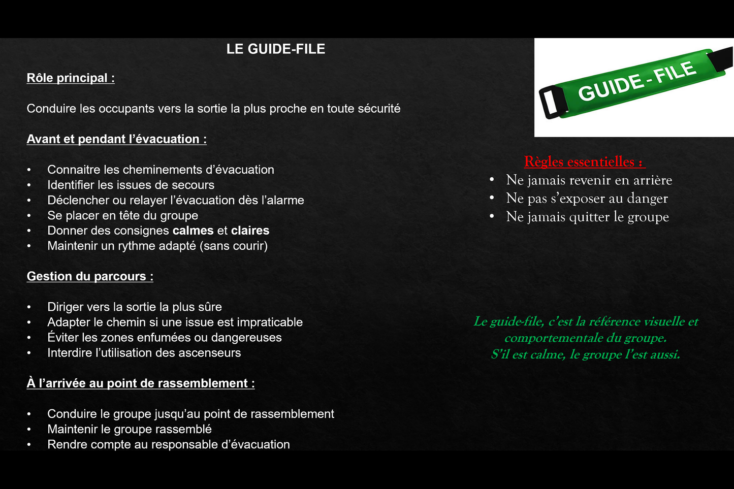 Diaporama formation évacuation - support formateur (PPTX)