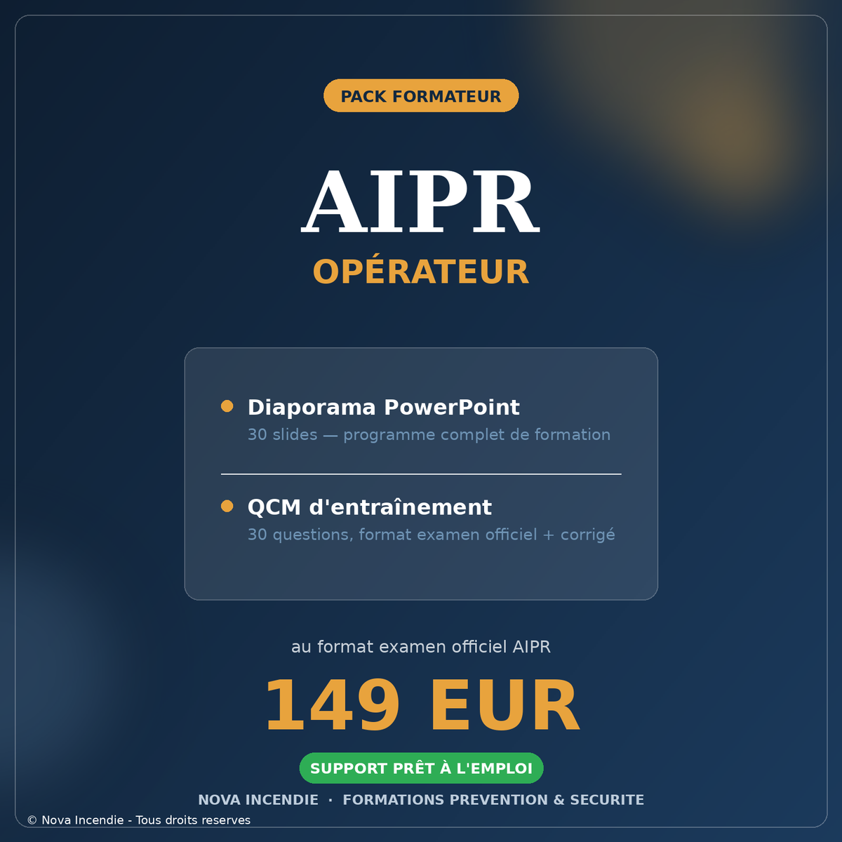 Pack Formation AIPR Opérateur – Diaporama PowerPoint + QCM 30 Questions