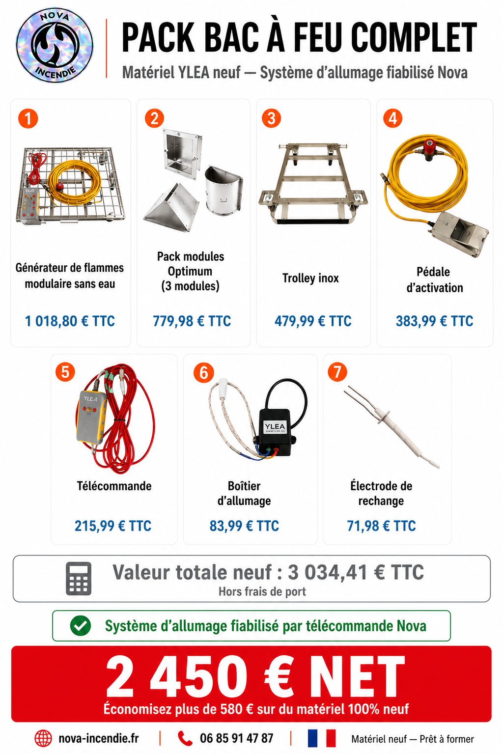 Pack Générateur de Flammes YLEA Ultimum – Allumage NOVA PRO (Neuf)