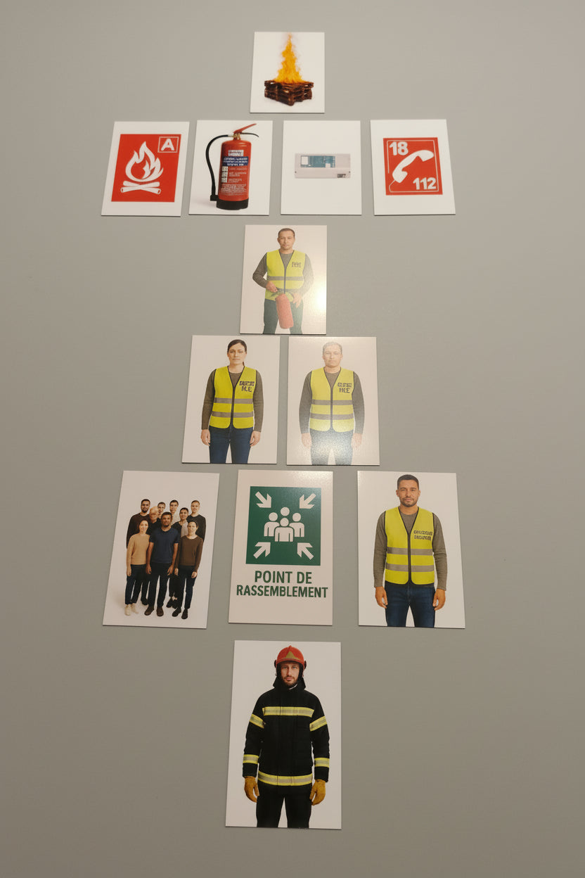 Pack 32 Magnets Incendie – Outils pédagogiques pour formation sécurité incendie