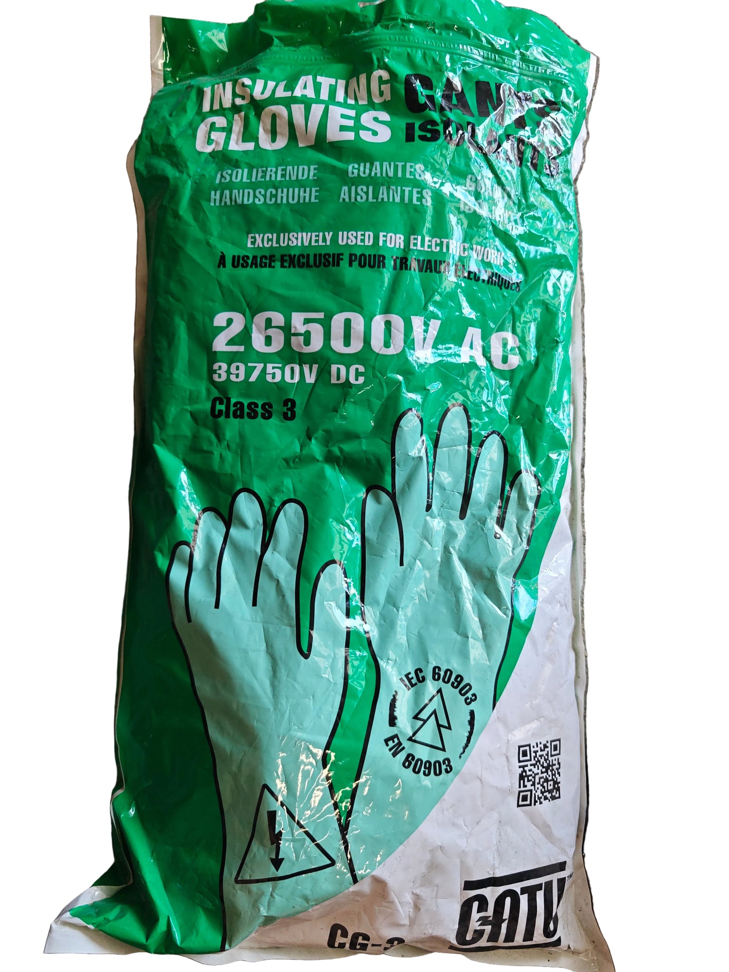 Lot EPI électricien pour formation - Casque IDRA + Gants isolants CATU CG-3 classe 3 (matériel pédagogique, hors service)