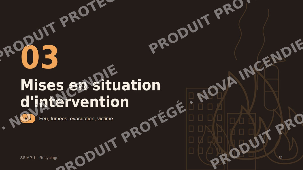 Diaporama SSIAP 1 Recyclage – 77 slides PowerPoint avec notes formateur