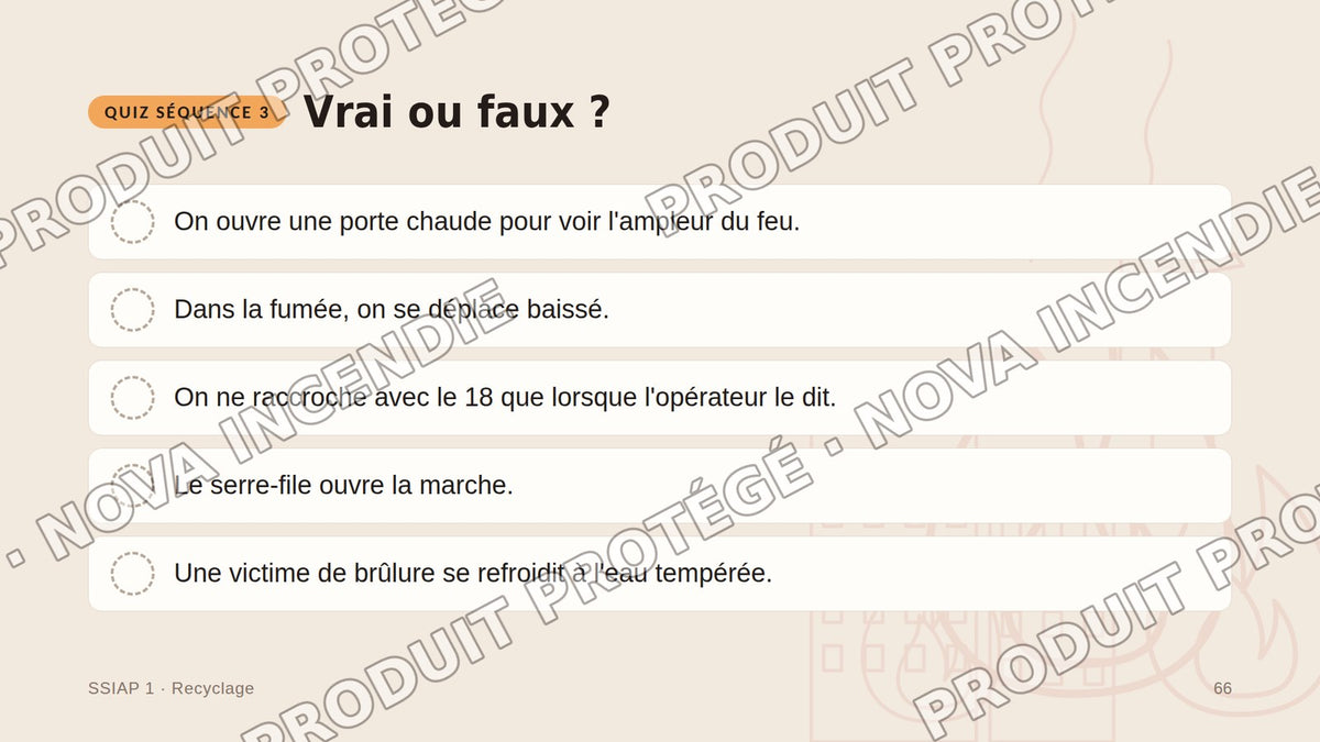 Diaporama SSIAP 1 Recyclage – 77 slides PowerPoint avec notes formateur