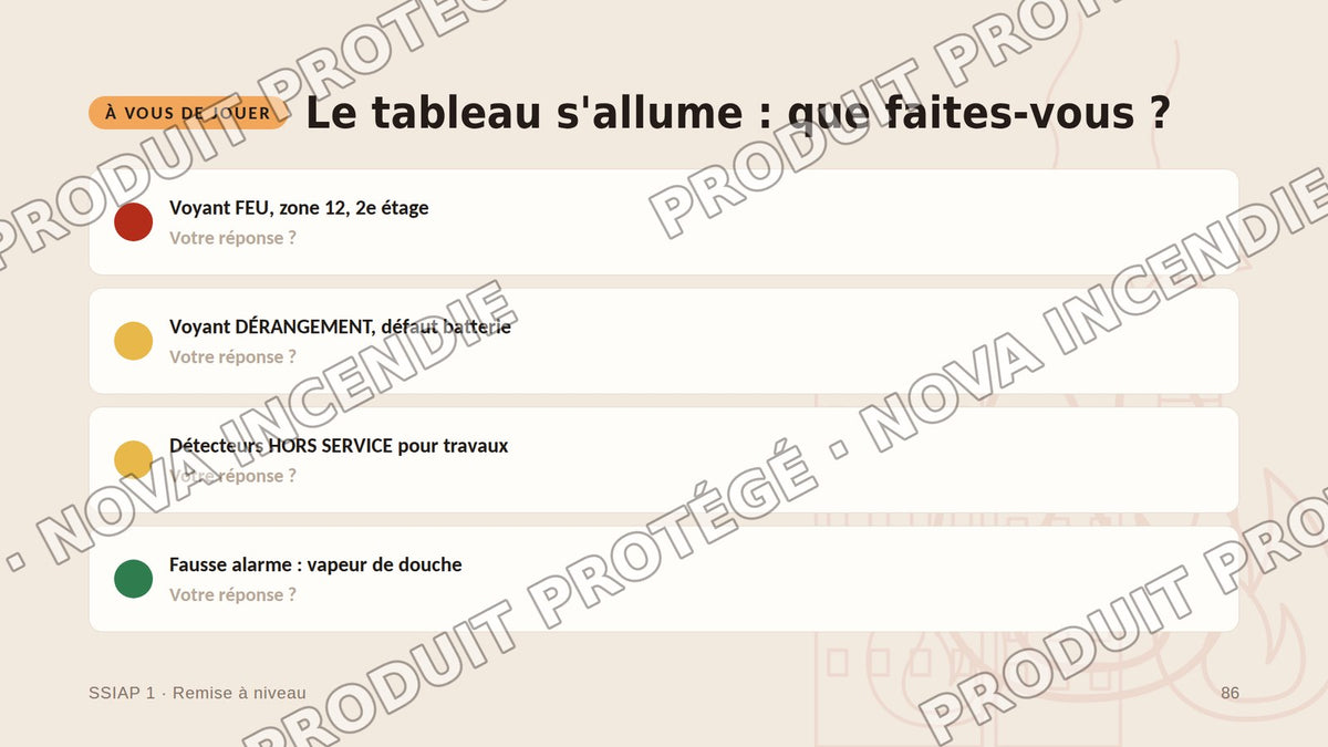 Diaporama SSIAP 1 Remise à niveau – 112 slides PowerPoint avec notes formateur