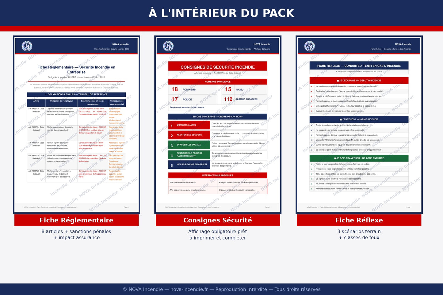 Pack Conformité Incendie & Évacuation — 10 Fiches Professionnelles PDF